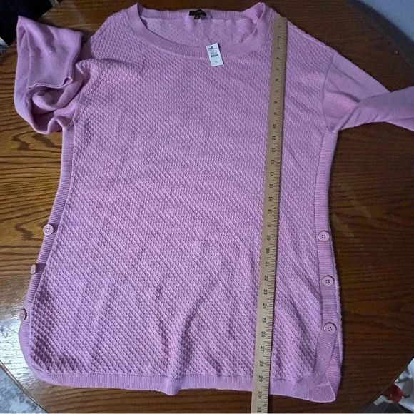 NEW Talbots Sweater Womens Size XL Tunic Length Pink Lightweight Button Details - Picture 10 of 10